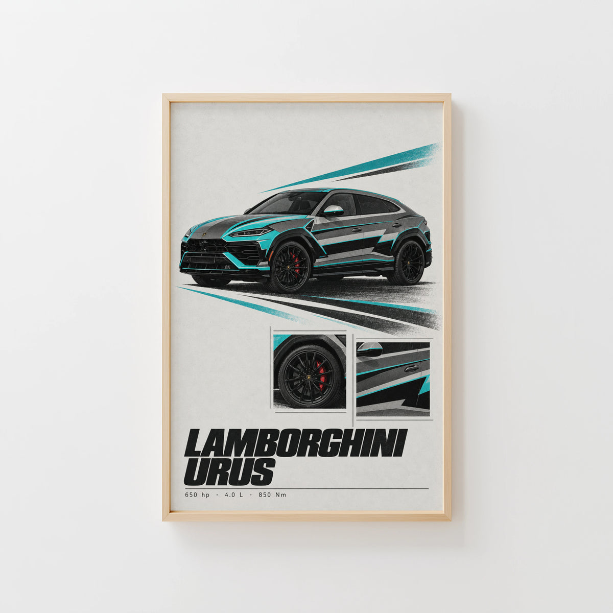 Vintage Lamborghini Urus Print, Car Wall Art