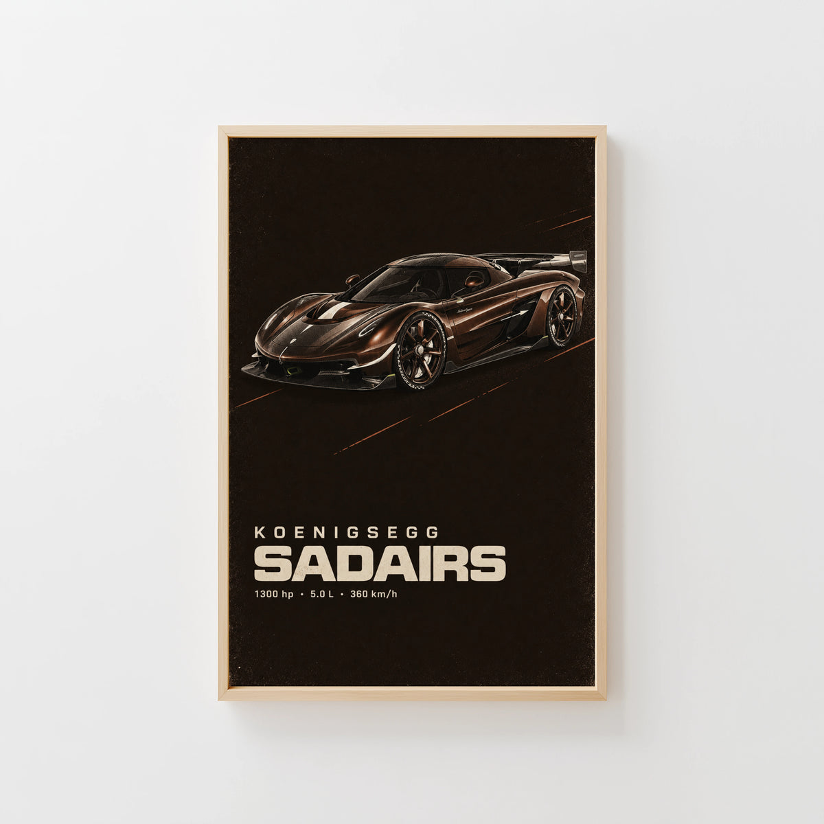 Vintage Koenigsegg Print, Hypercar Wall Art