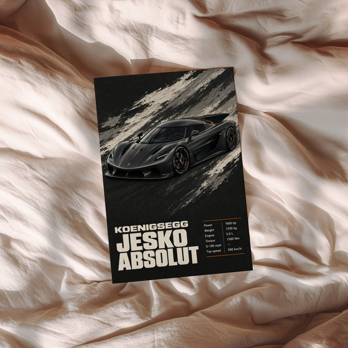 Vintage Koenigsegg Jesko Absolut Print, Car Wall Art