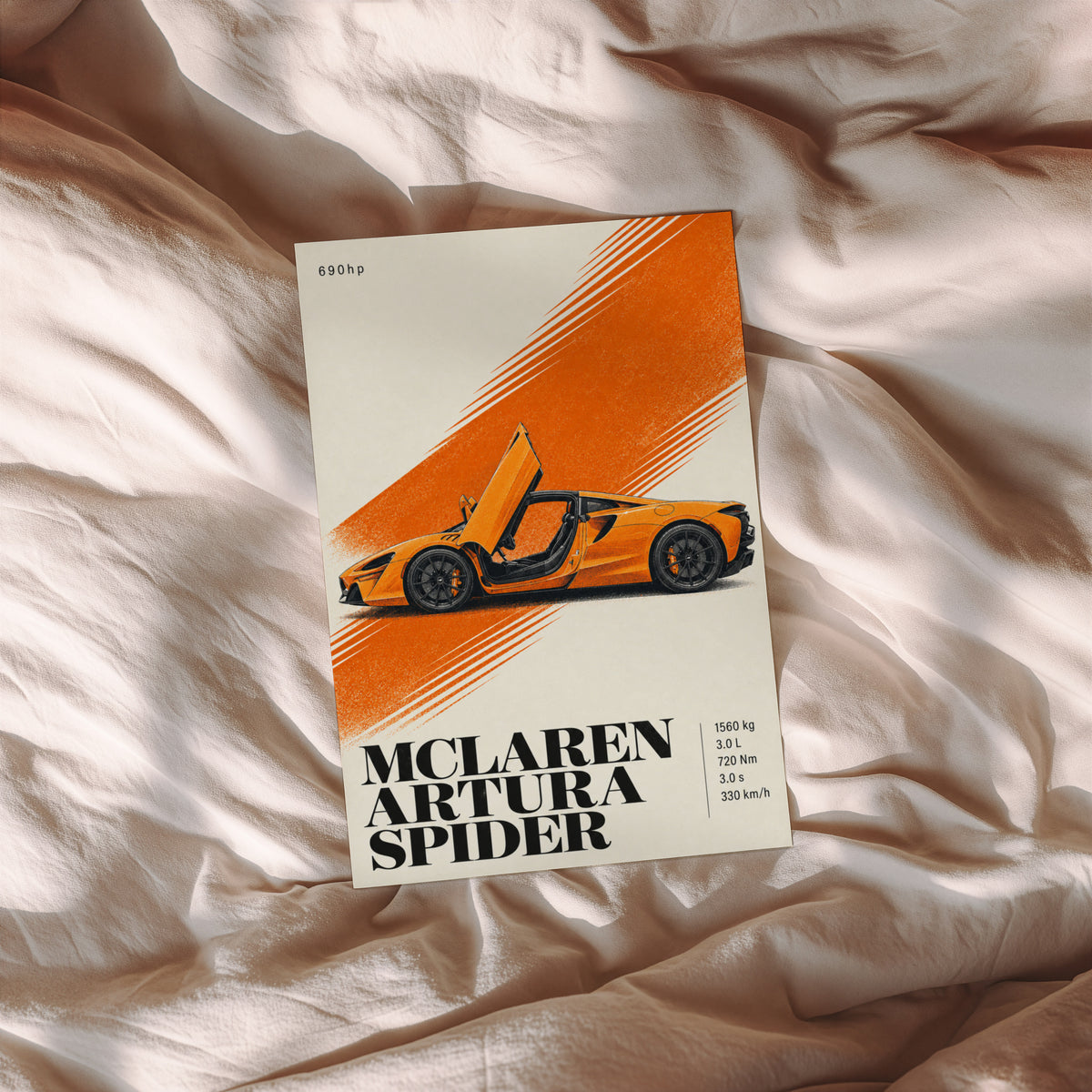 Vintage McLaren Artura Spider Print, Supercar Art