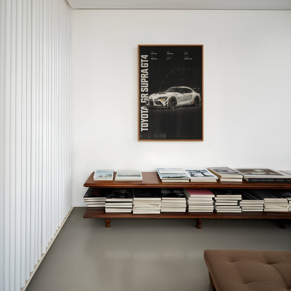 Vintage Toyota Supra GT4 Print, Racing Car Art