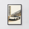 Vintage Lamborghini Aventador Print, Supercar