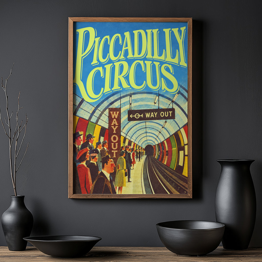 Vintage Piccadilly Circus Poster, London Underground Print