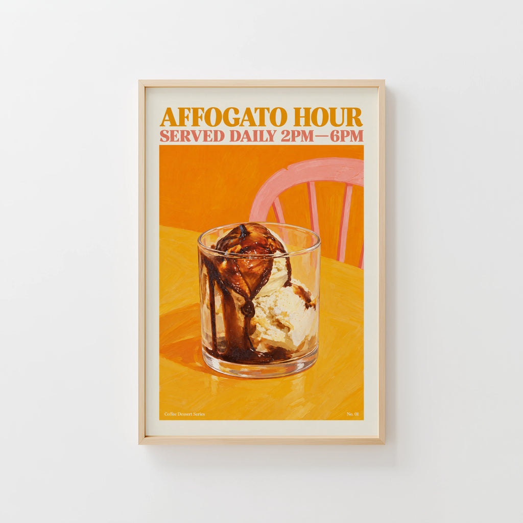 Vintage Affogato Print, Coffee Poster, Kitchen Art