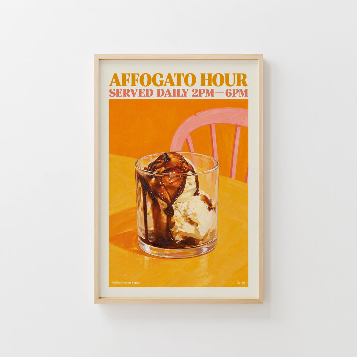 Vintage Affogato Print, Coffee Poster, Kitchen Art