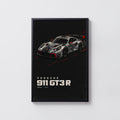 Vintage Porsche 911 GT3 R Print, Race Car Wall Art