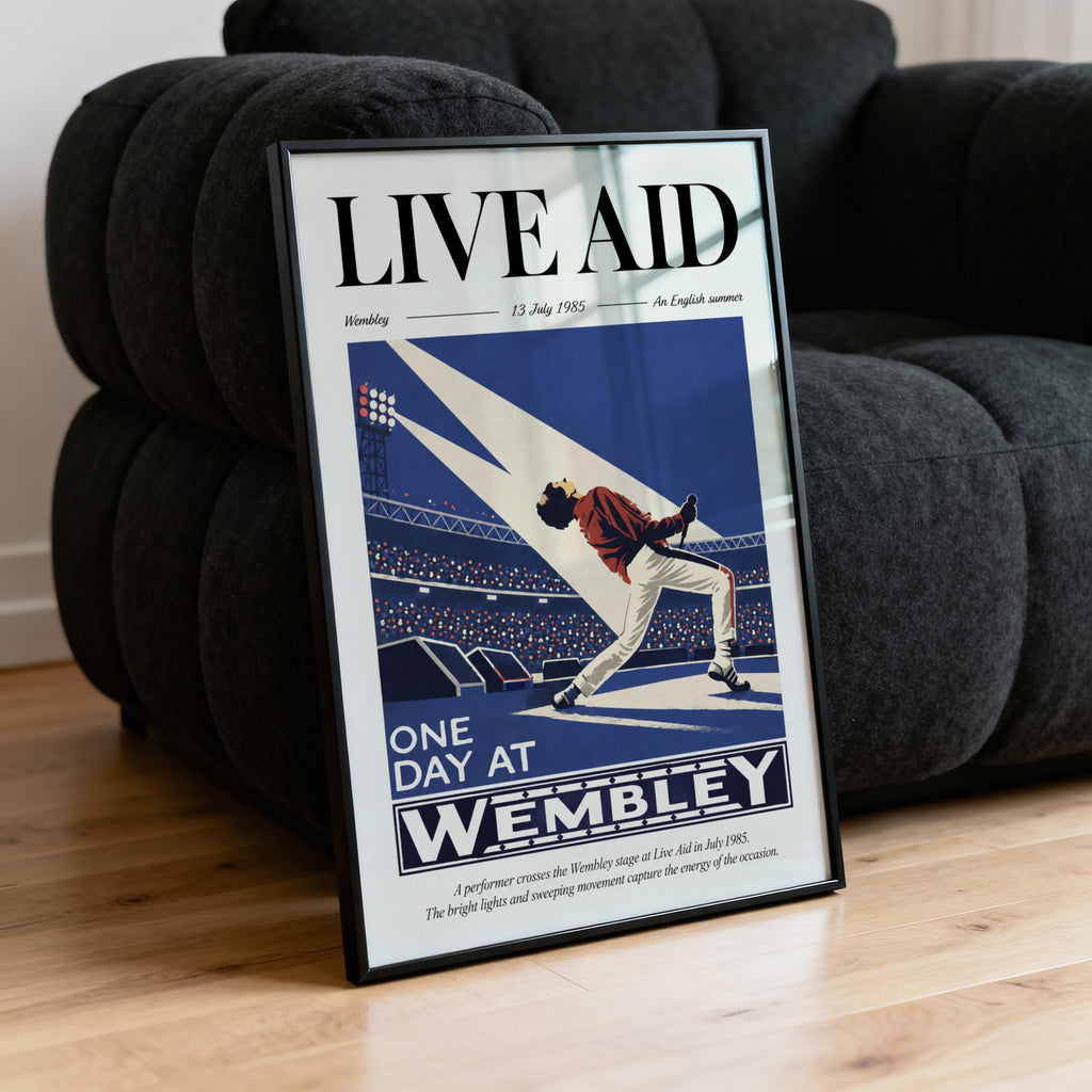 Vintage Wembley Poster, Live Aid 1985 Print, Wall Art