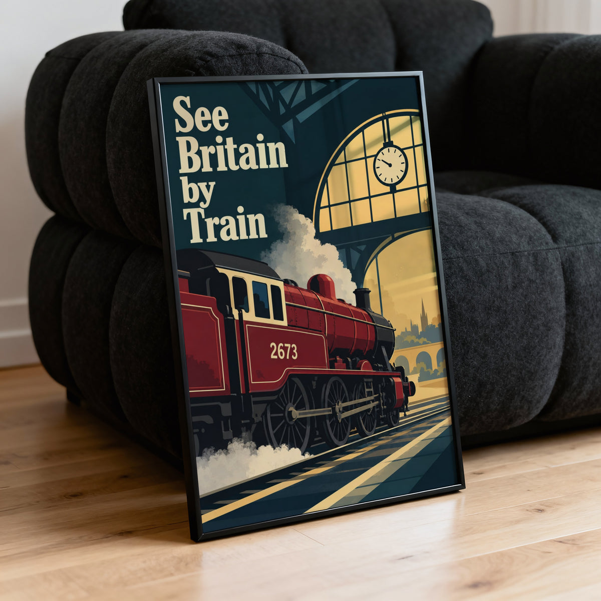 Vintage Steam Train Poster, British Railway Wall Art, Print