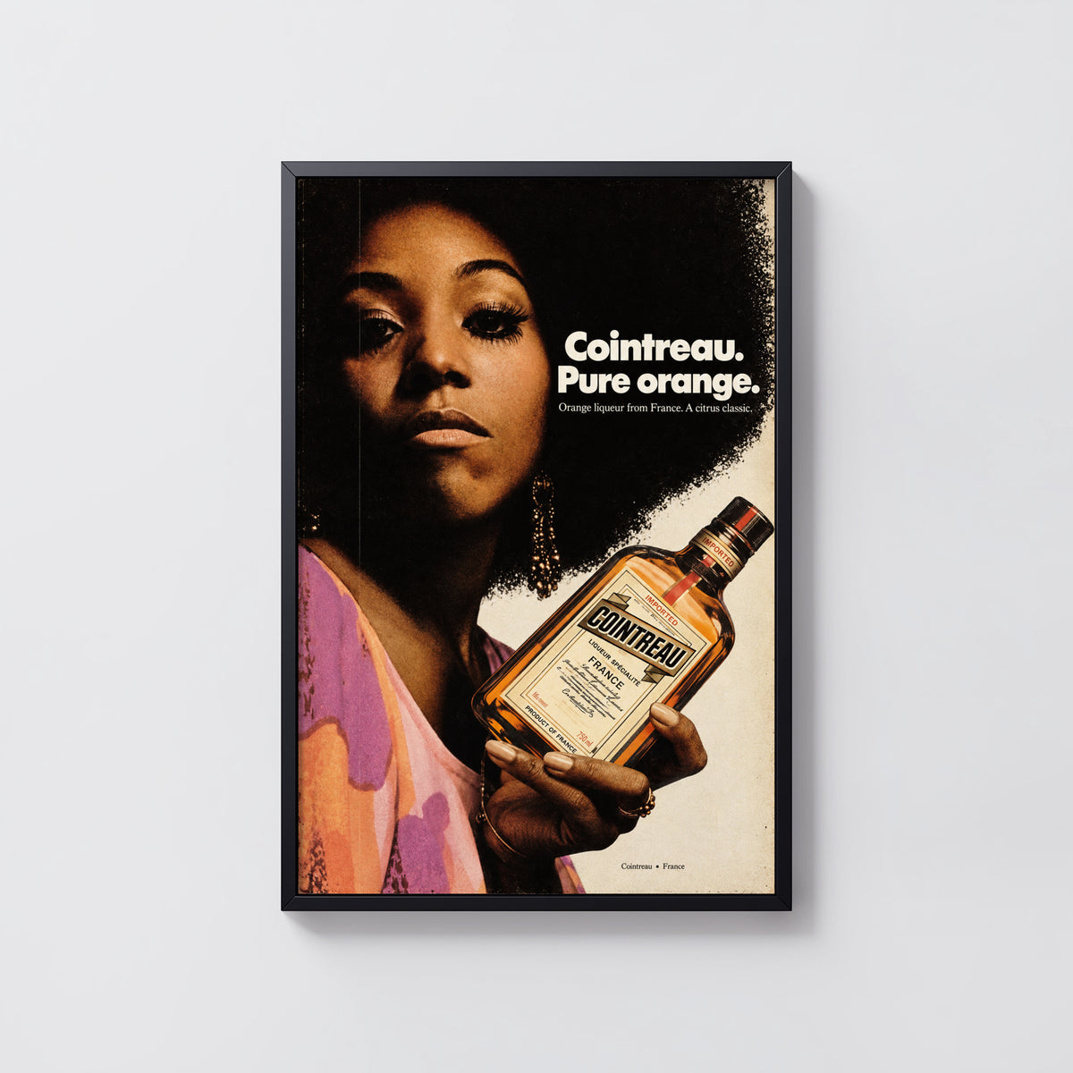 Vintage Cointreau Poster, 1970s Retro Wall Art, Bar Print