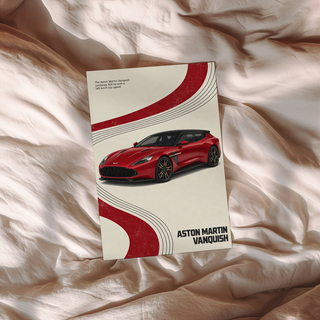 Vintage Aston Martin Vanquish Print, Car Wall Art