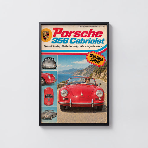 Vintage Porsche 356 Poster, Classic Car Print, Wall Art