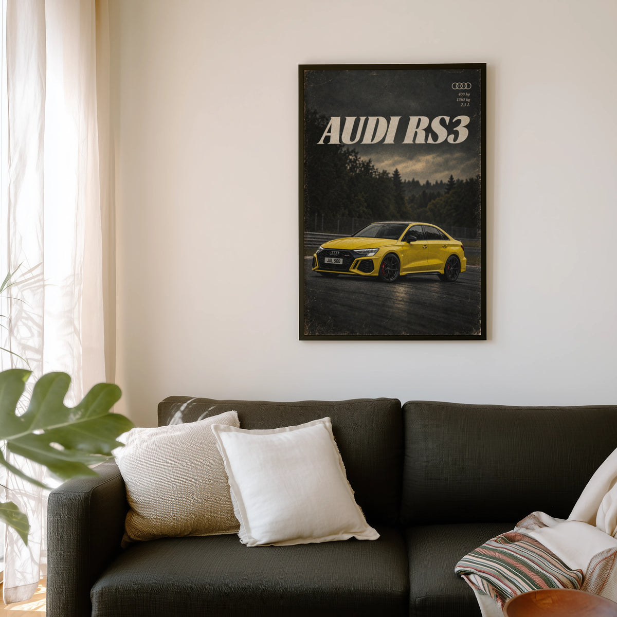 Vintage Audi RS3 Print, Car Wall Art