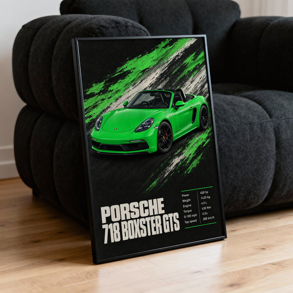 Vintage Porsche 718 Boxster GTS Print, Car Art