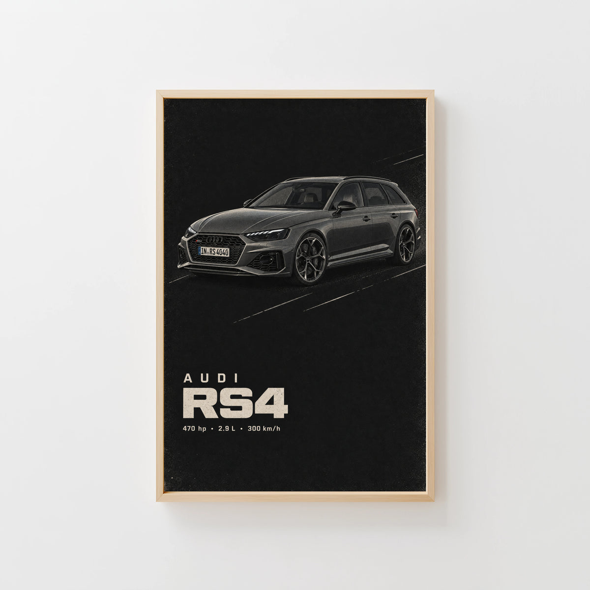 Vintage Audi RS4 Avant Print, Car Wall Art