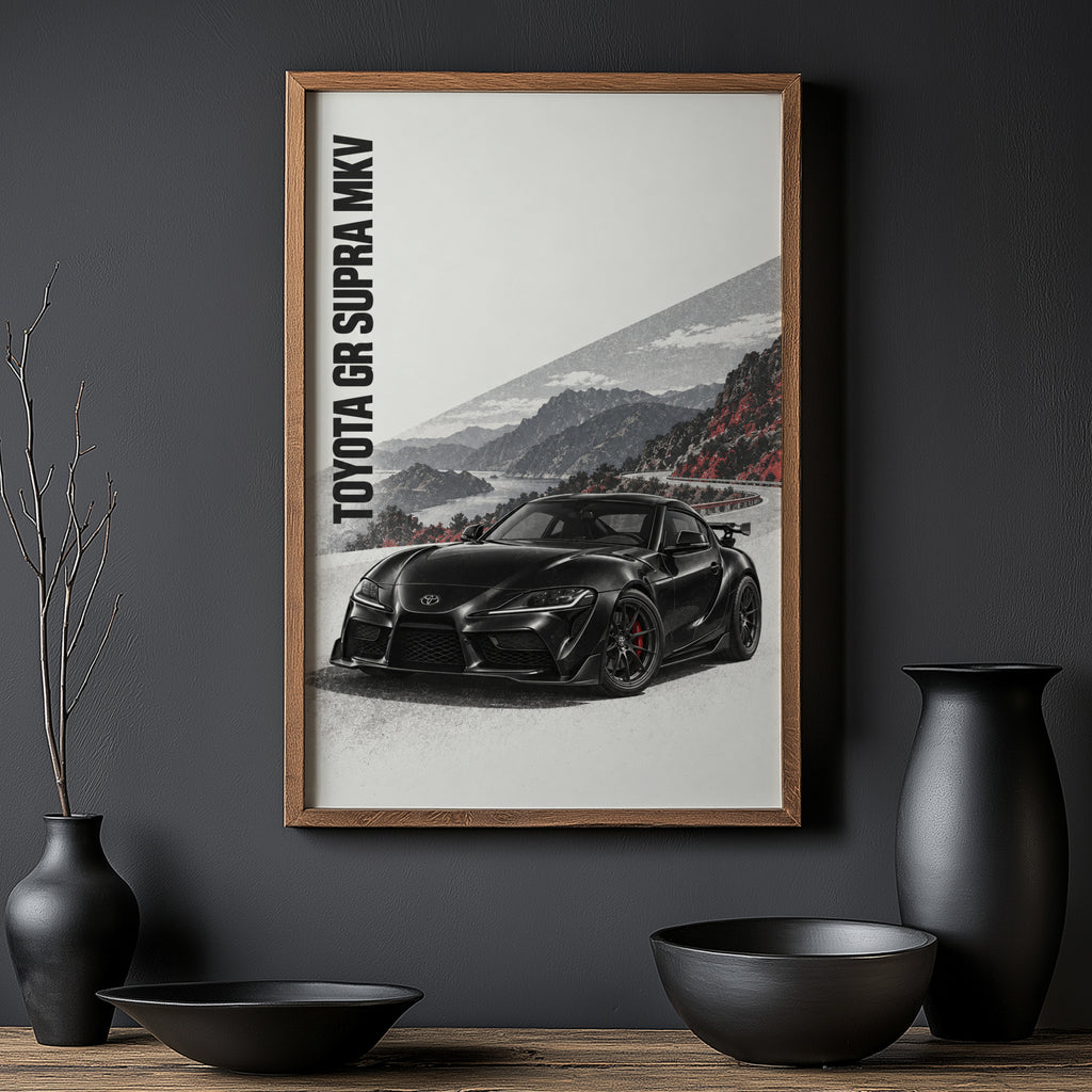 Vintage Toyota Supra Print, Car Wall Art