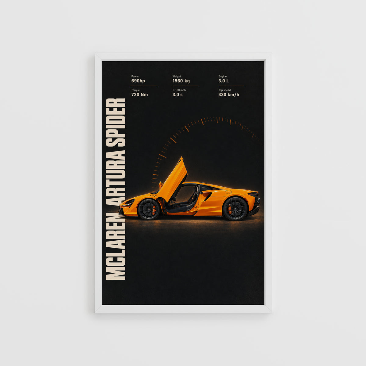 Vintage McLaren Artura Spider Print, Car Wall Art
