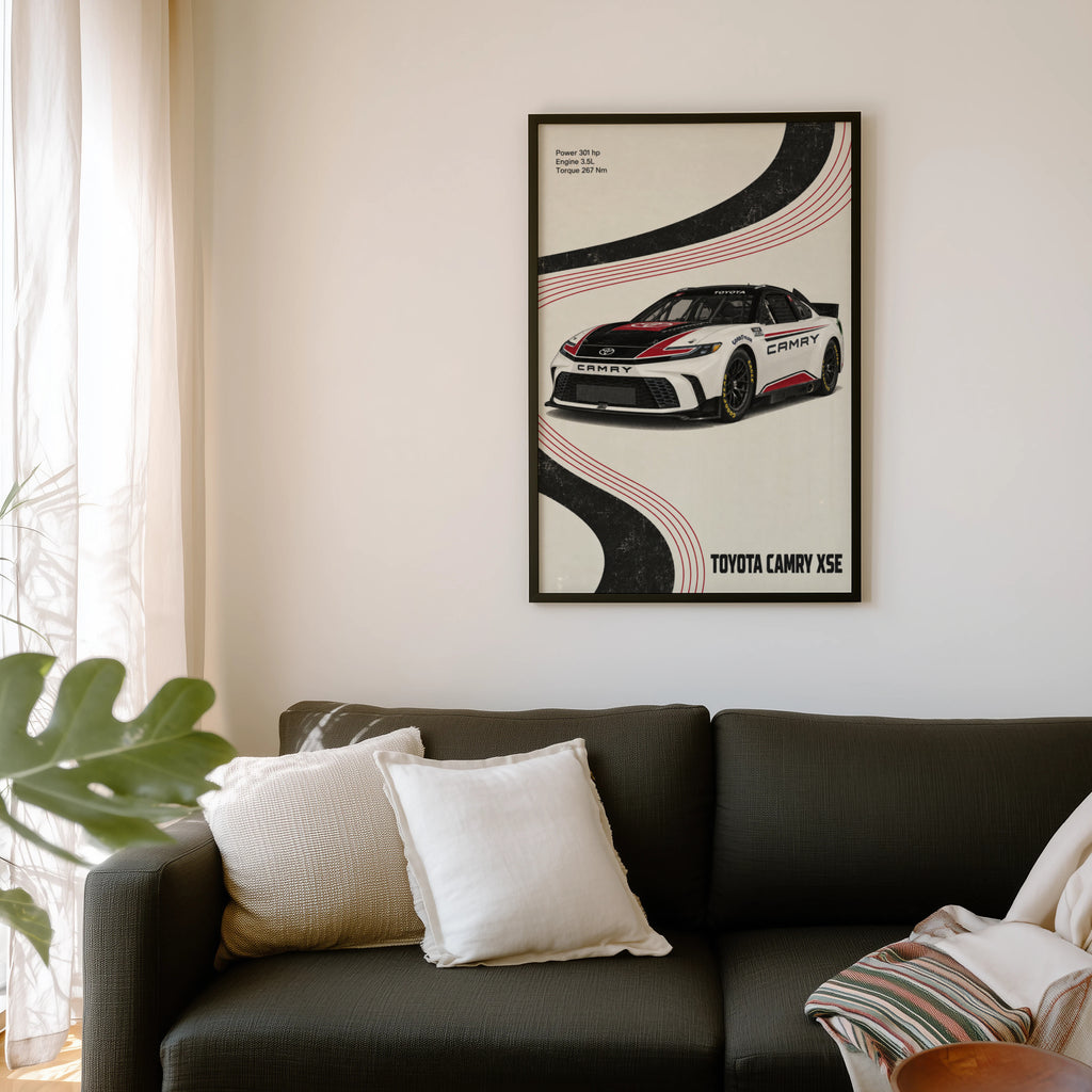 Vintage Toyota Camry Print, Race Car Wall Art