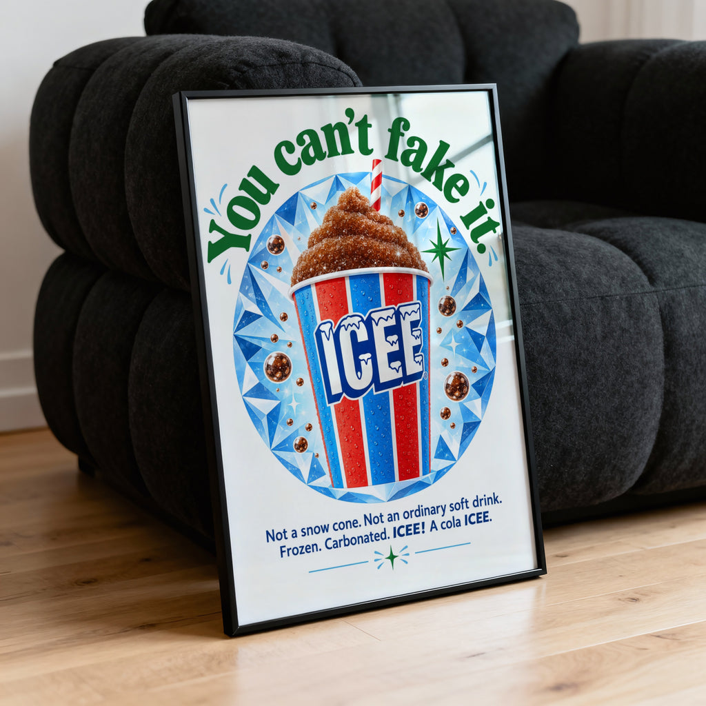 Vintage ICEE Cola Poster, Retro Diner Wall Art, Print