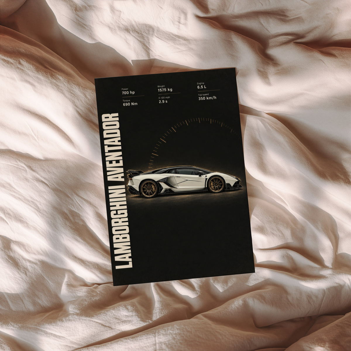 Vintage Lamborghini Aventador Print, Car Poster Wall Art