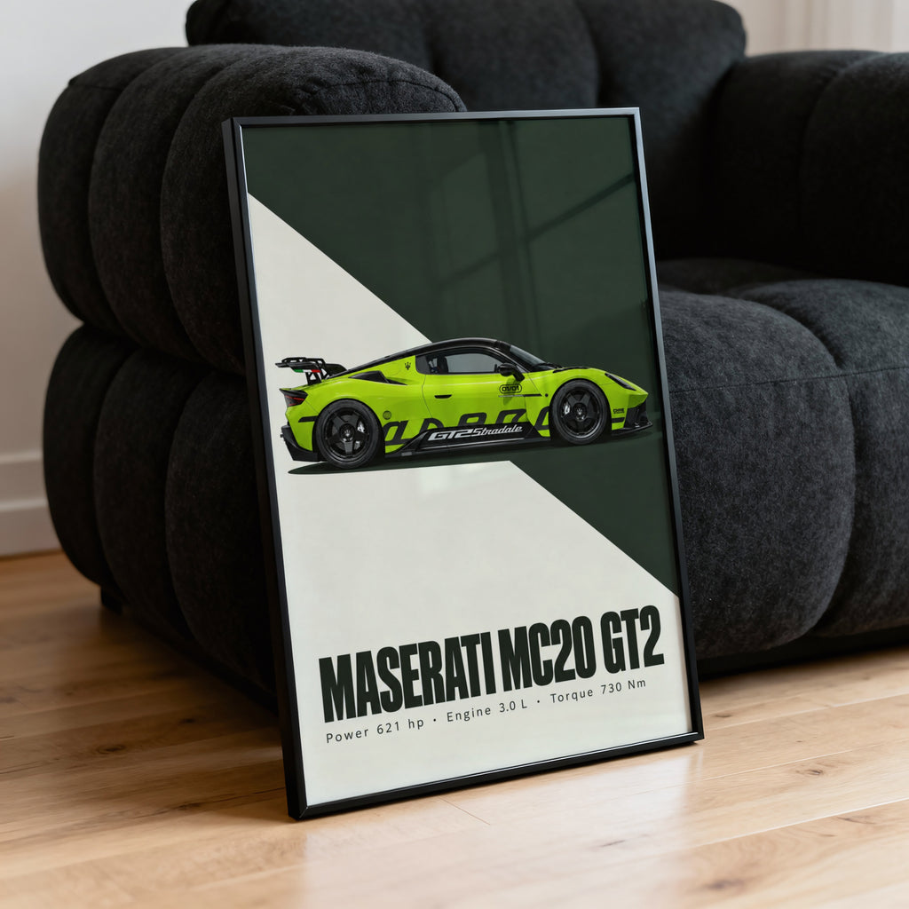 Vintage Maserati MC20 GT2 Print, Car Wall Art