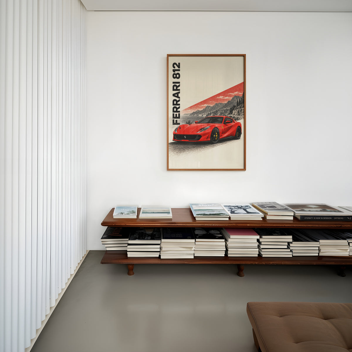Vintage Ferrari 812 Print, Red Supercar Wall Art
