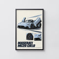 Vintage Maserati MC20 Cielo Print, Supercar Art