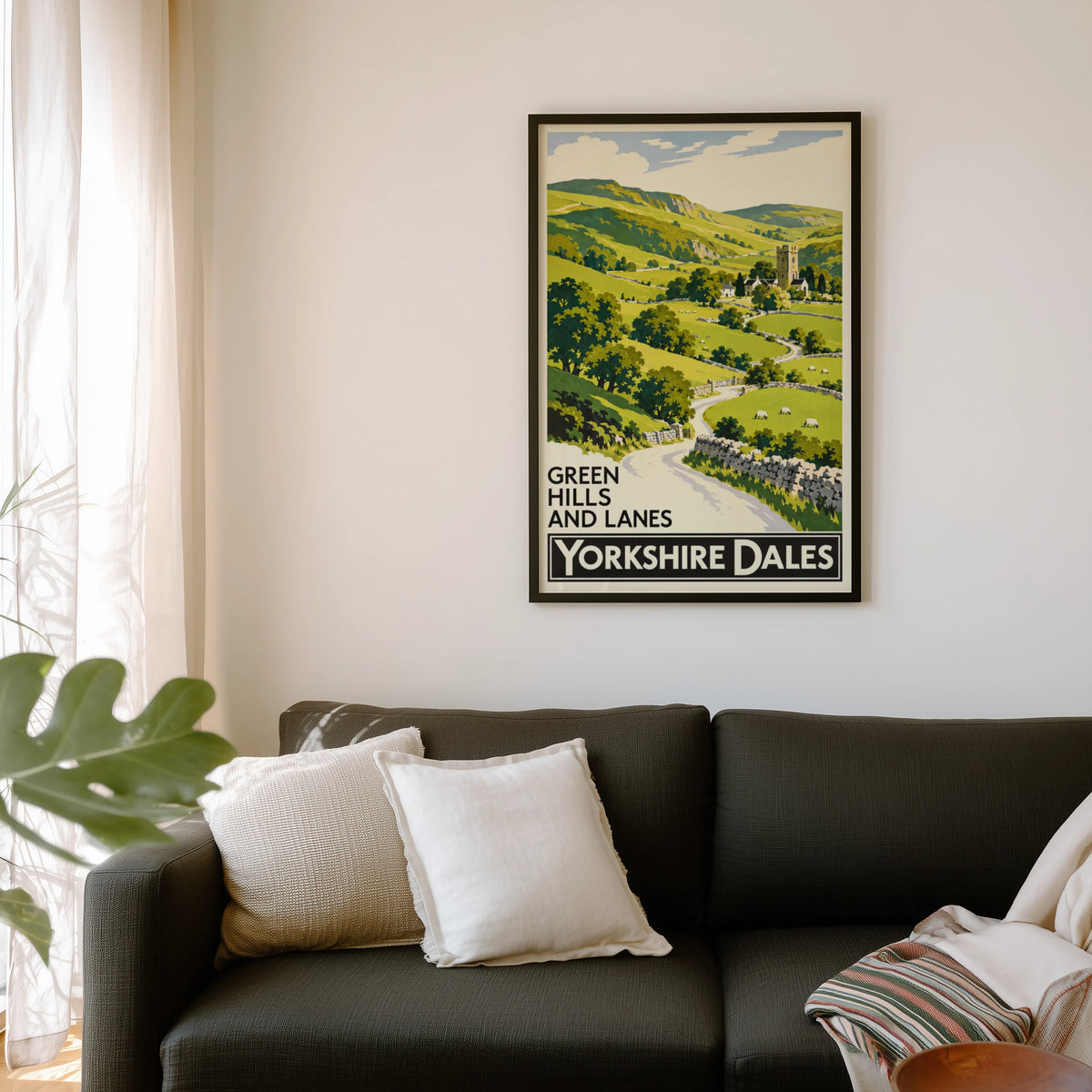 Vintage Yorkshire Dales Poster, Countryside Wall Art Print
