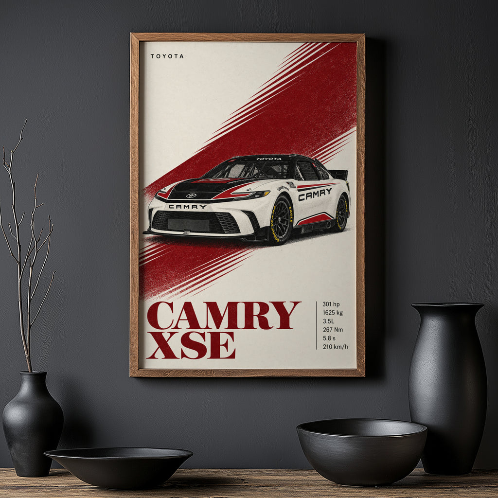 Vintage Toyota Camry XSE Print, Race Car Wall Art