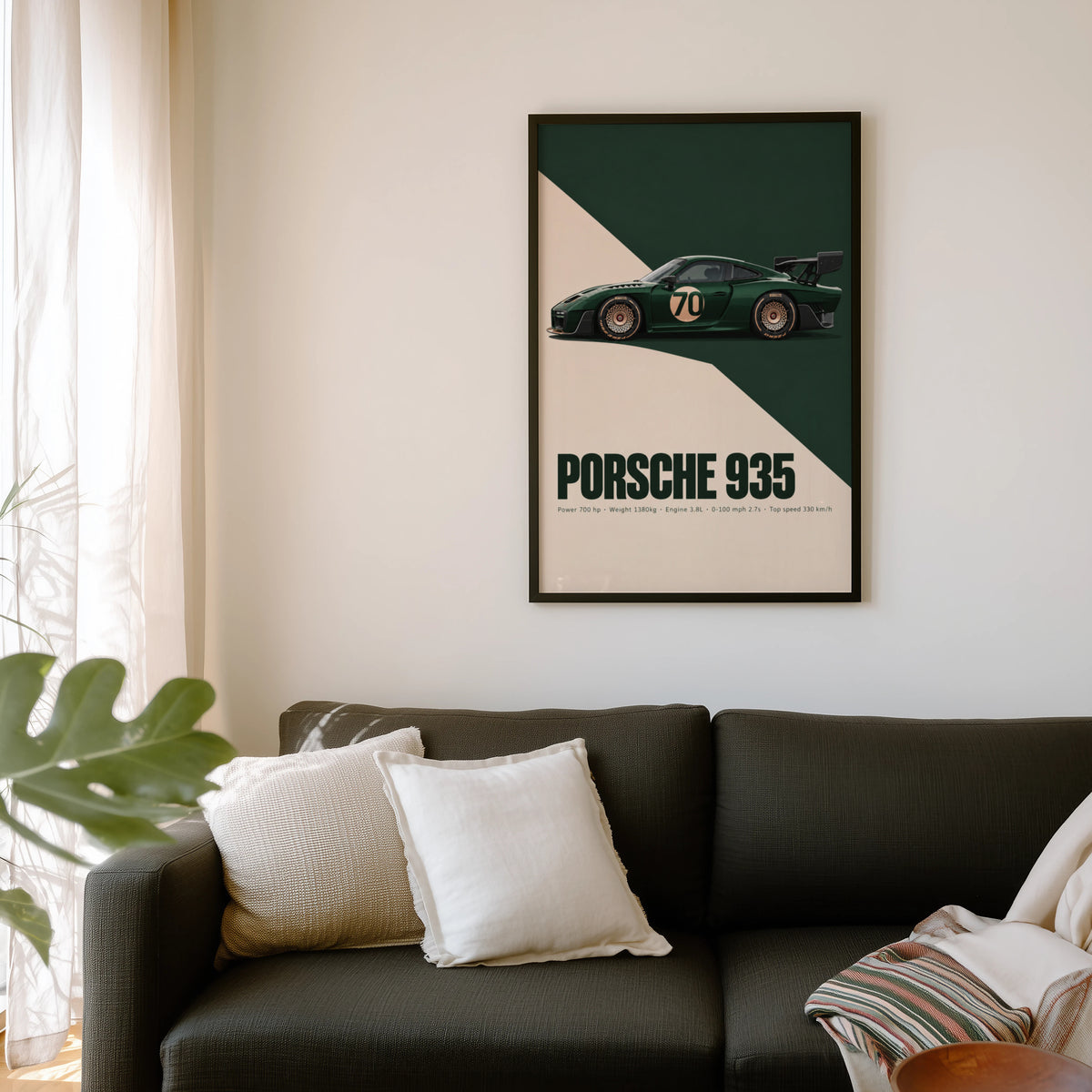 Vintage Porsche 935 Print, Racing Car Wall Art