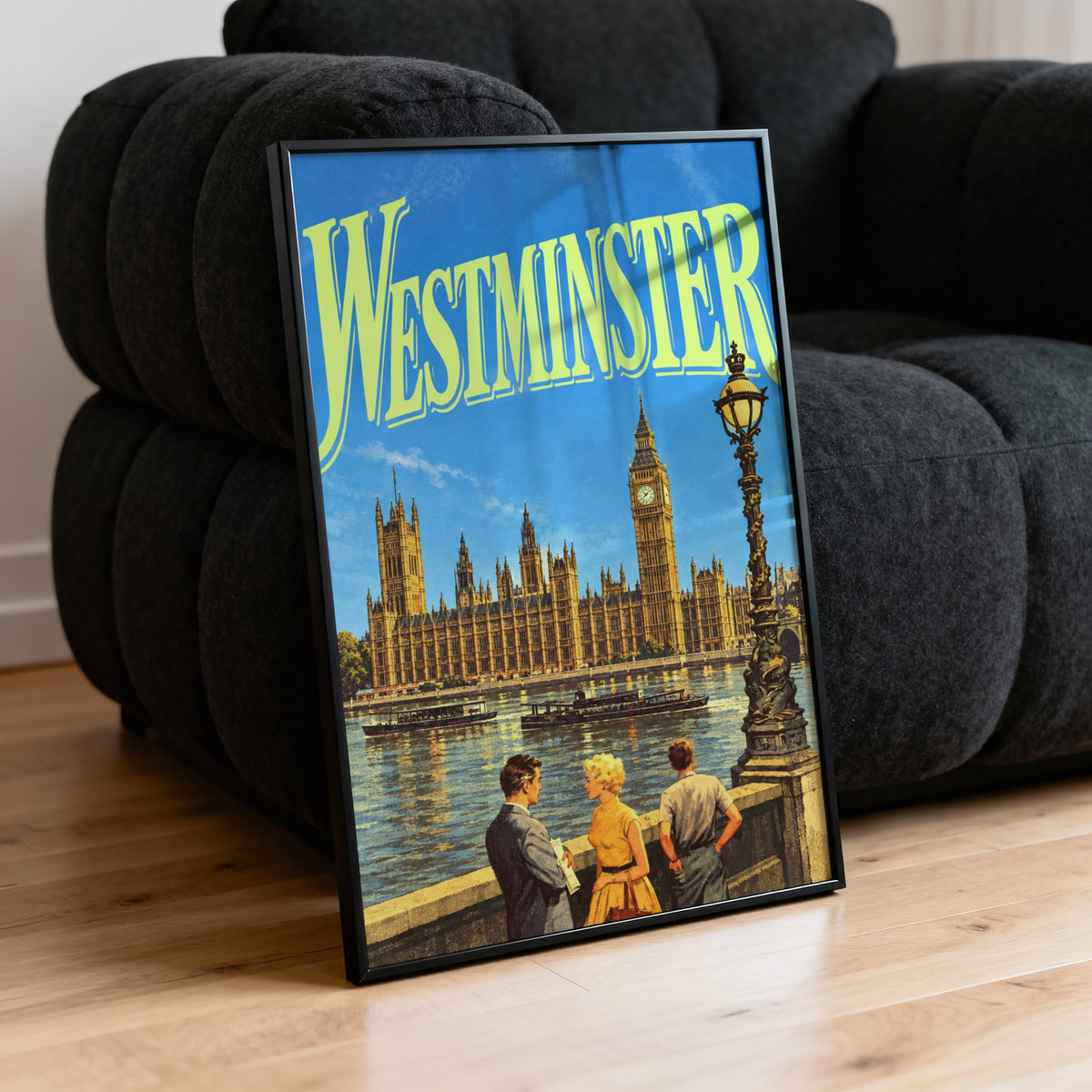 Vintage Westminster London Poster, Big Ben Wall Art Print