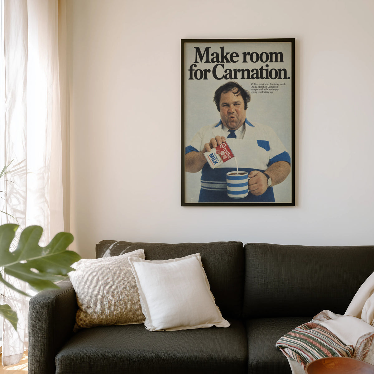 Vintage Carnation Milk Poster, Retro Kitchen Wall Art Print