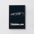 Vintage Bugatti Tourbillon Print, Hypercar Wall Art