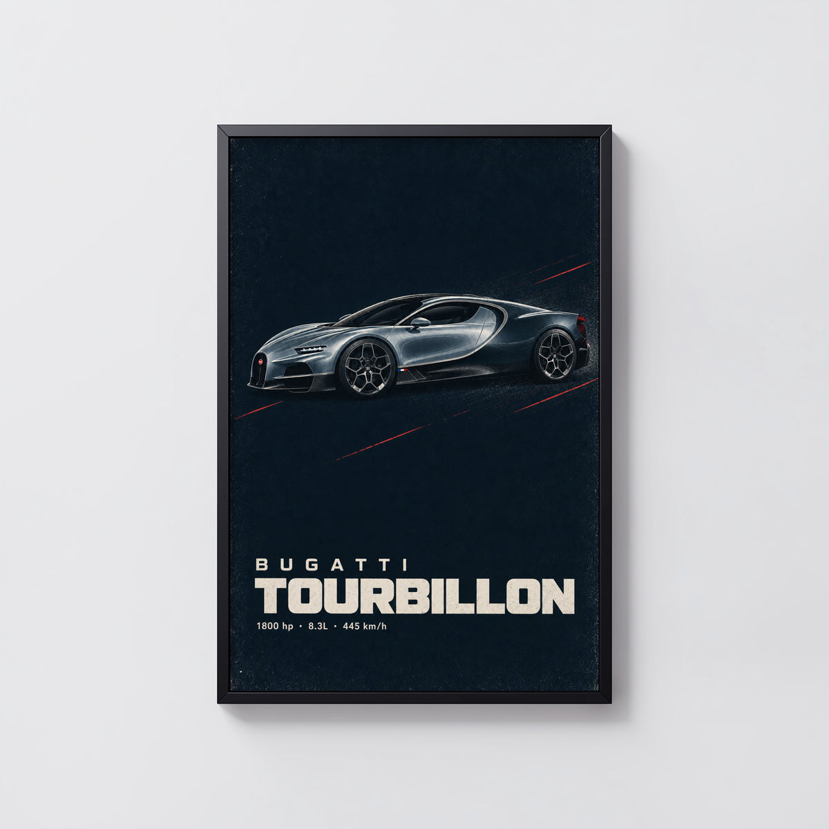 Vintage Bugatti Tourbillon Print, Hypercar Wall Art