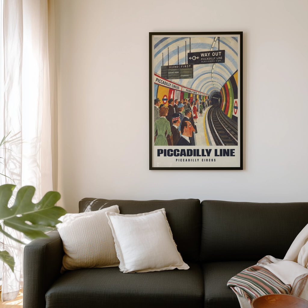Vintage Piccadilly Circus Poster, London Underground Print