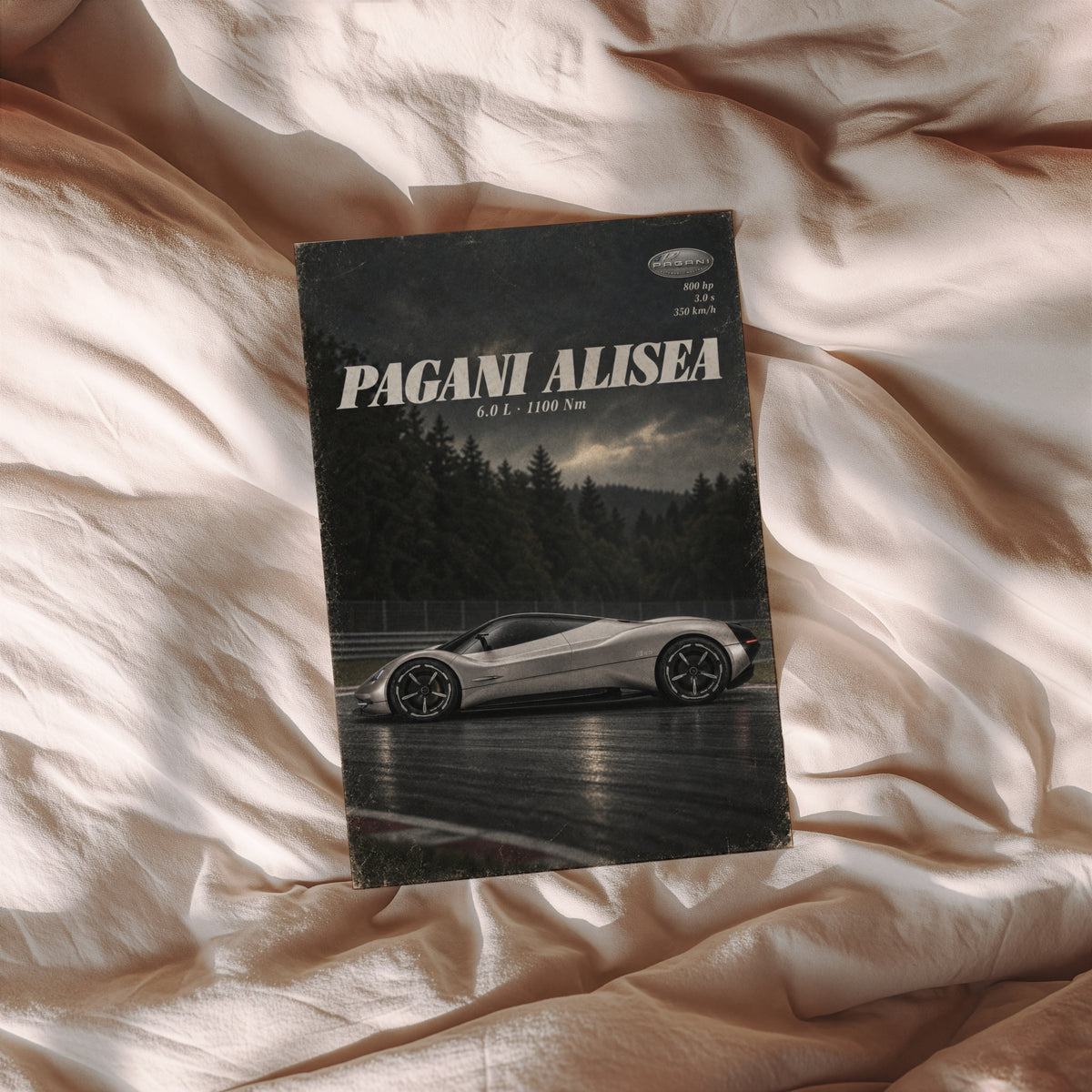 Vintage Pagani Alisea Print, Car Poster, Supercar Art