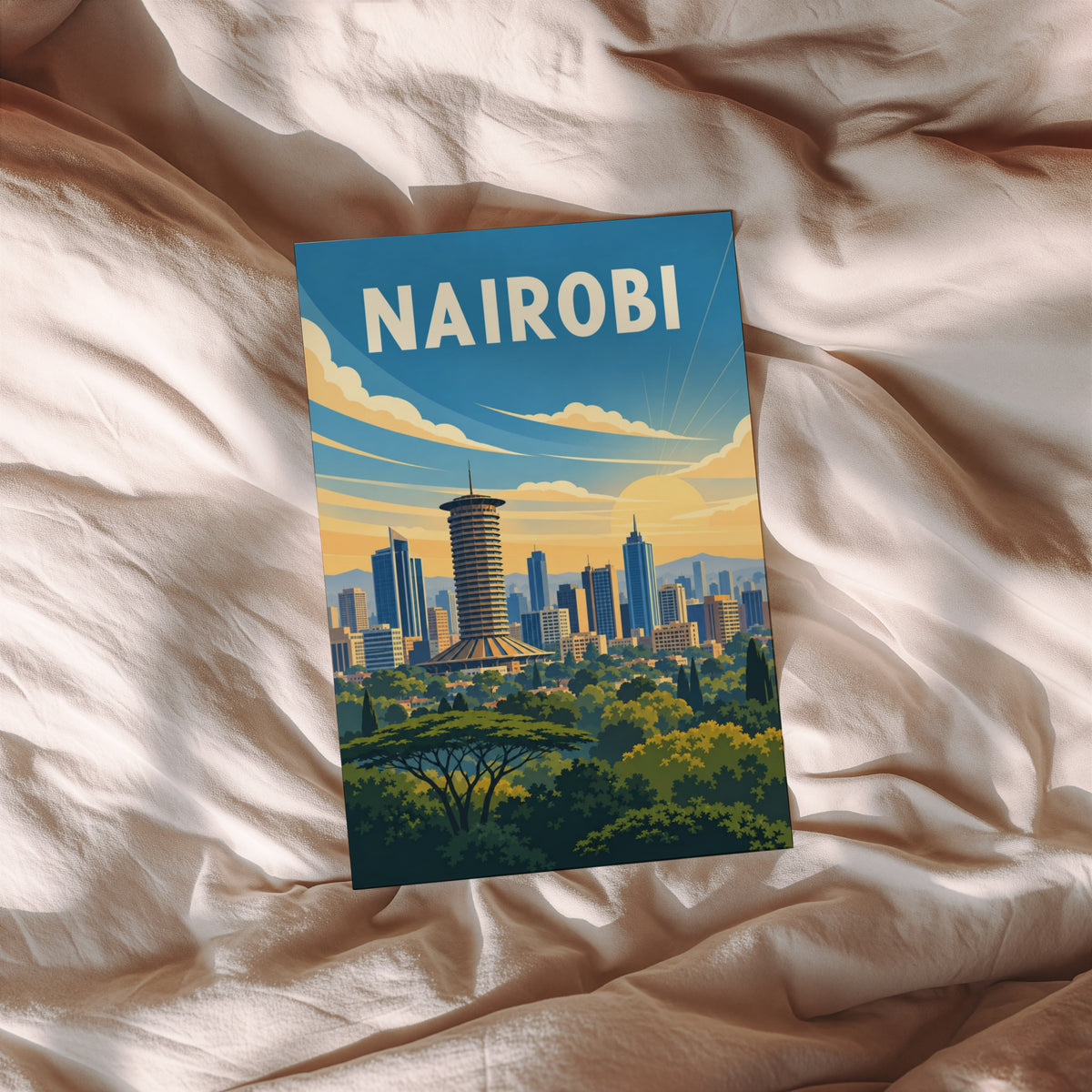 Vintage Nairobi Kenya Poster, Africa Wall Art, City Print