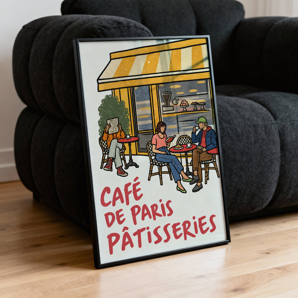 Vintage Coffee Print and Poster, Paris Cafe Wall Art
