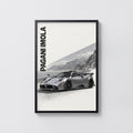 Vintage Pagani Imola Print, Supercar Wall Art