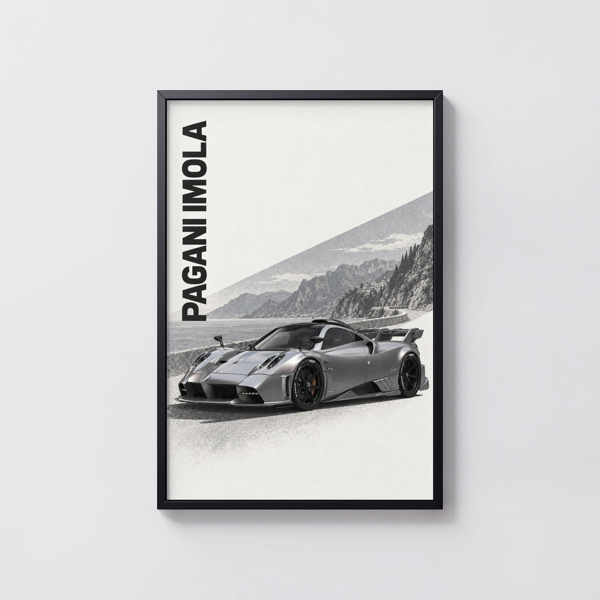 Vintage Pagani Imola Print, Supercar Wall Art