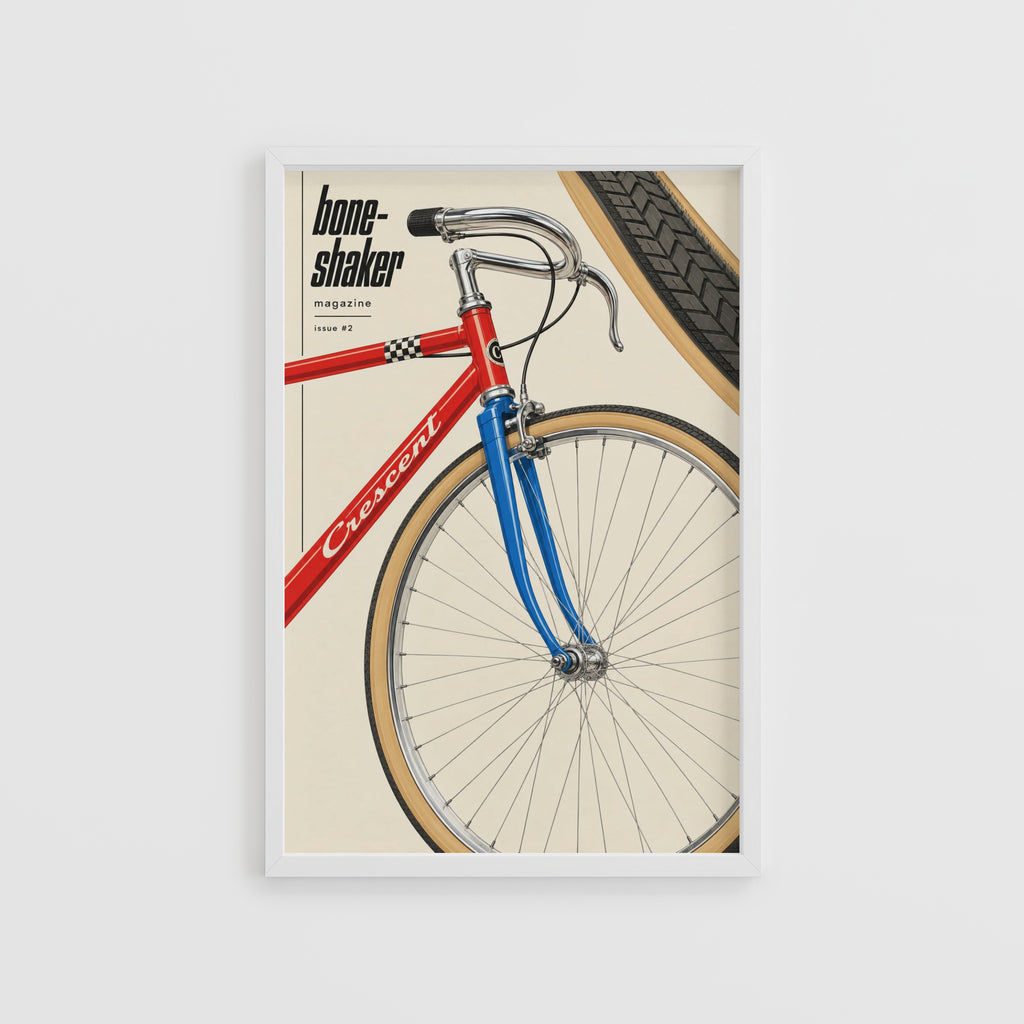 Vintage Crescent Bicycle Poster, Retro Cycling Print