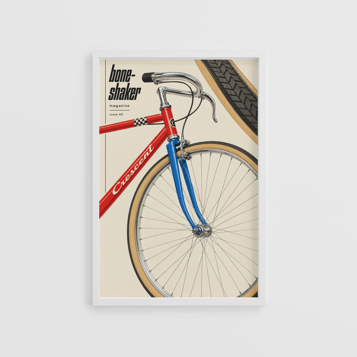 Vintage Crescent Bicycle Poster, Retro Cycling Print