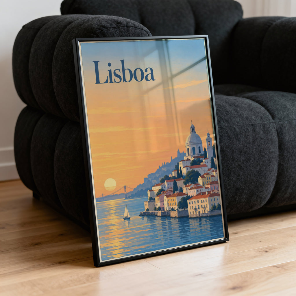 Vintage Lisbon Poster, Portugal Wall Art, Travel Print