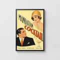 Vintage Manhattan Cocktail Print Poster, Art Deco Wall Art