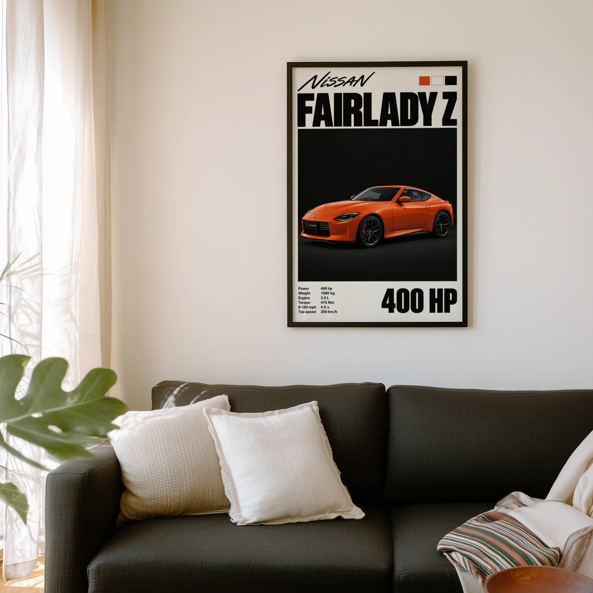 Vintage Nissan Fairlady Z Print, Orange Car Art