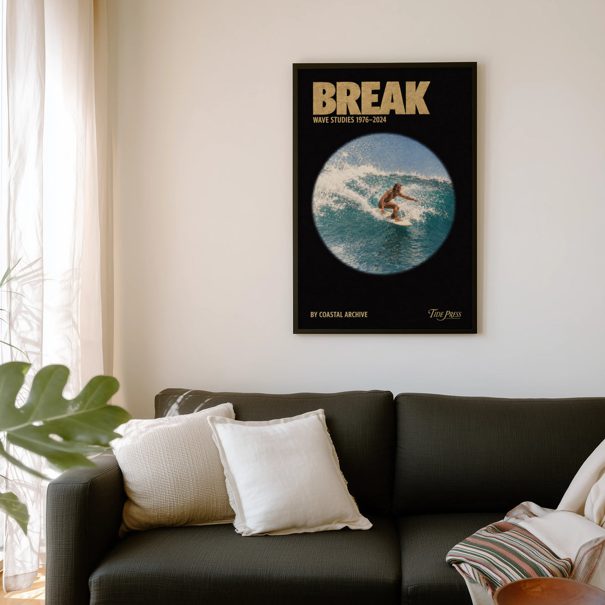 Vintage Surf Print Poster, Retro Wave Surfer Wall Art