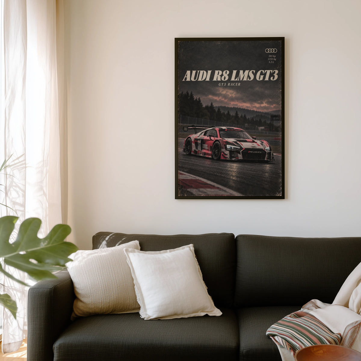 Vintage Audi R8 LMS GT3 Print, Racing Car Poster