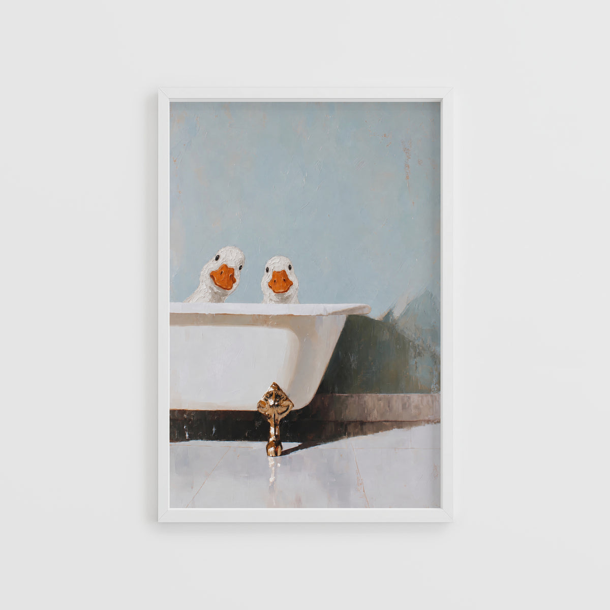 Vintage Duck Bathtub Print and Poster, Bathroom Art
