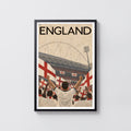 Vintage England Football Poster, Wembley Wall Art, Print