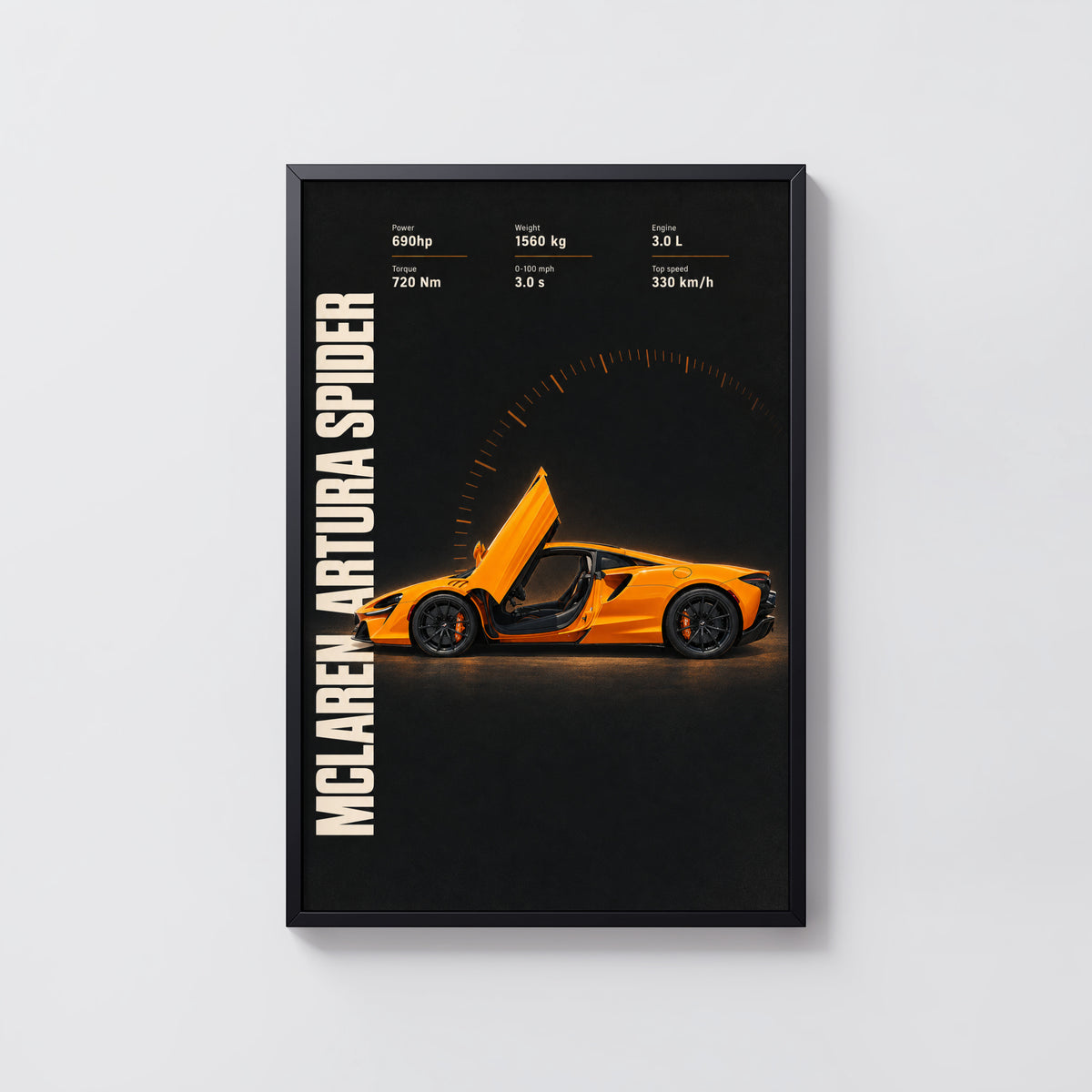 Vintage McLaren Artura Spider Print, Car Wall Art