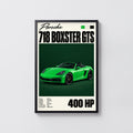 Vintage Porsche 718 Boxster GTS Print, Car Wall Art
